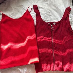 Red and Burgundy Tank Tops